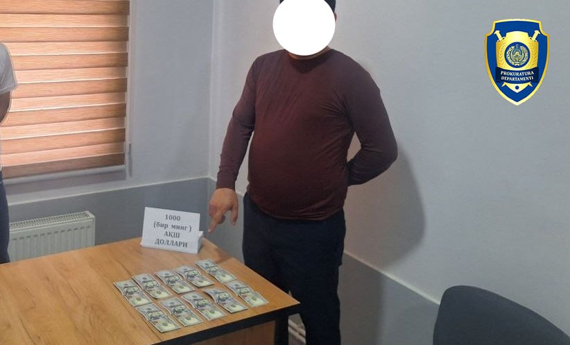 Наманган туманида тадбиркордан 1 500 АҚШ доллари талаб қилган бош архитектор ушланди