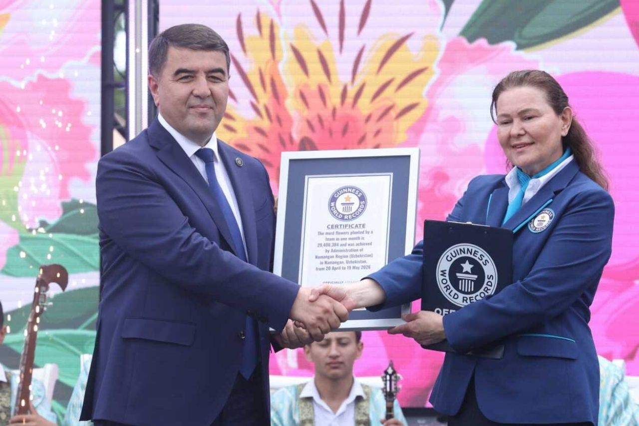 Наманган гуллар фестивали Гиннес рекордига кирди